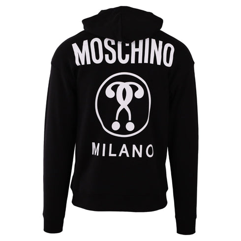 Moschino Double Question Mark Logo Black Hoodie 221ZPA17039028 1555